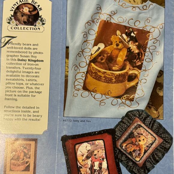 Vintage 1992 Daisy Kingdom "Terry and Tex" Iron-On Transfer - Picture 2 of 6